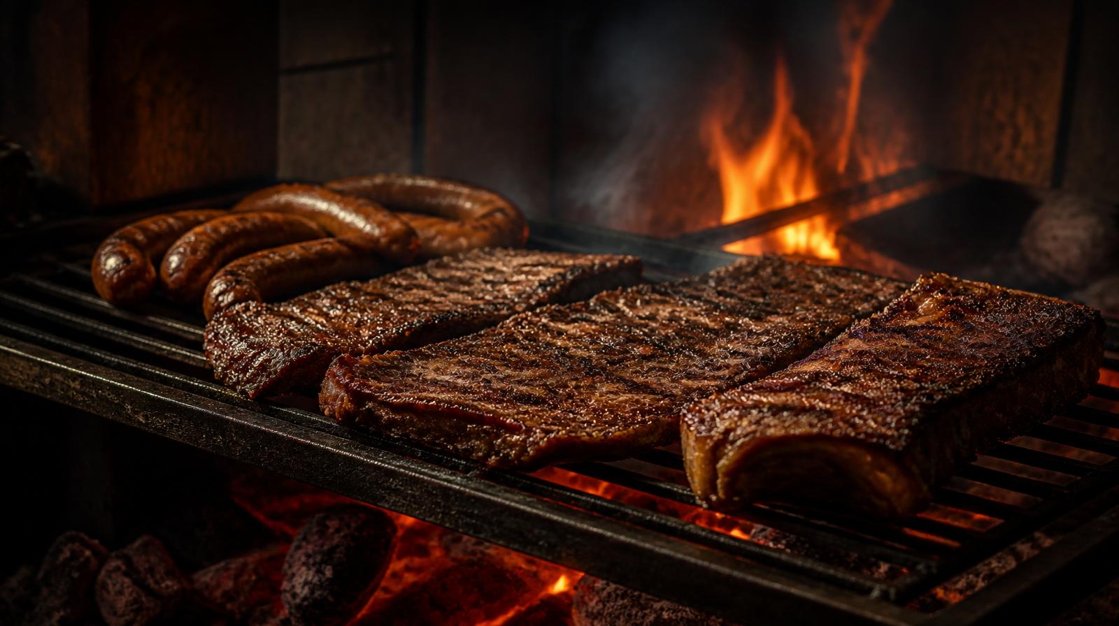 Parrilla con carnes a las brasas